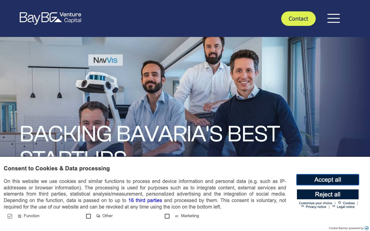 BayBG Venture Capital website preview
