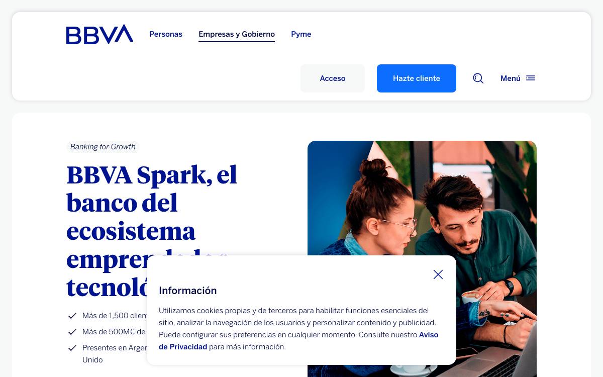 BBVA Spark Mexico website preview
