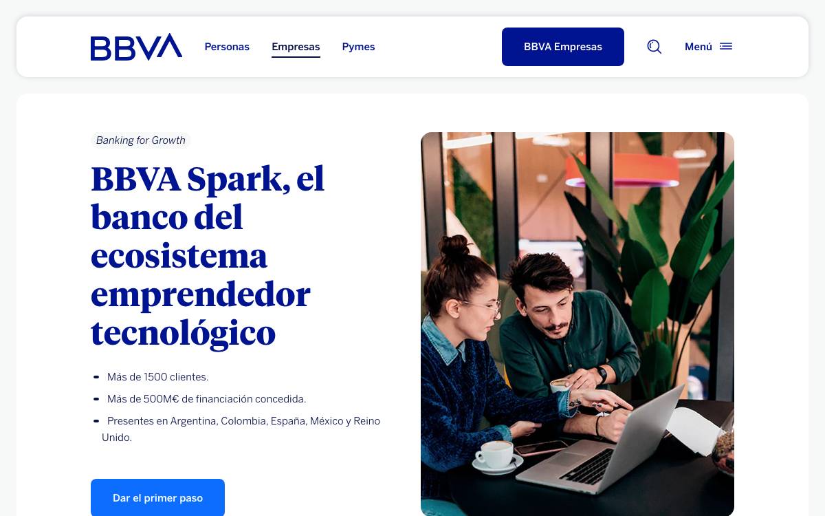 BBVA SPARK website preview