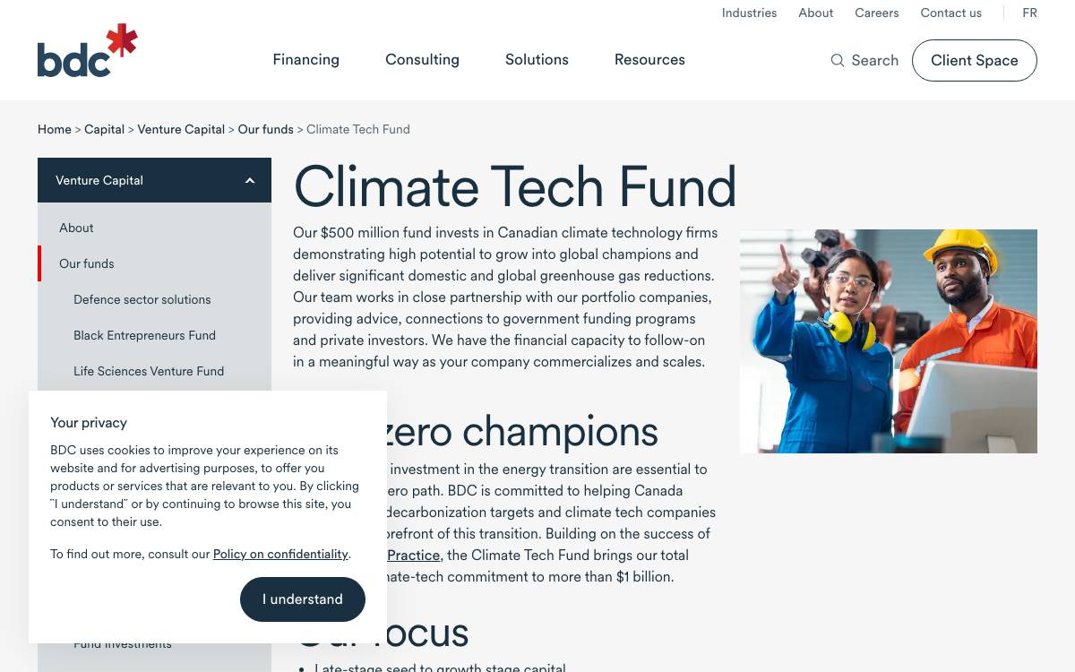 BDC Climate Tech Fund II website preview