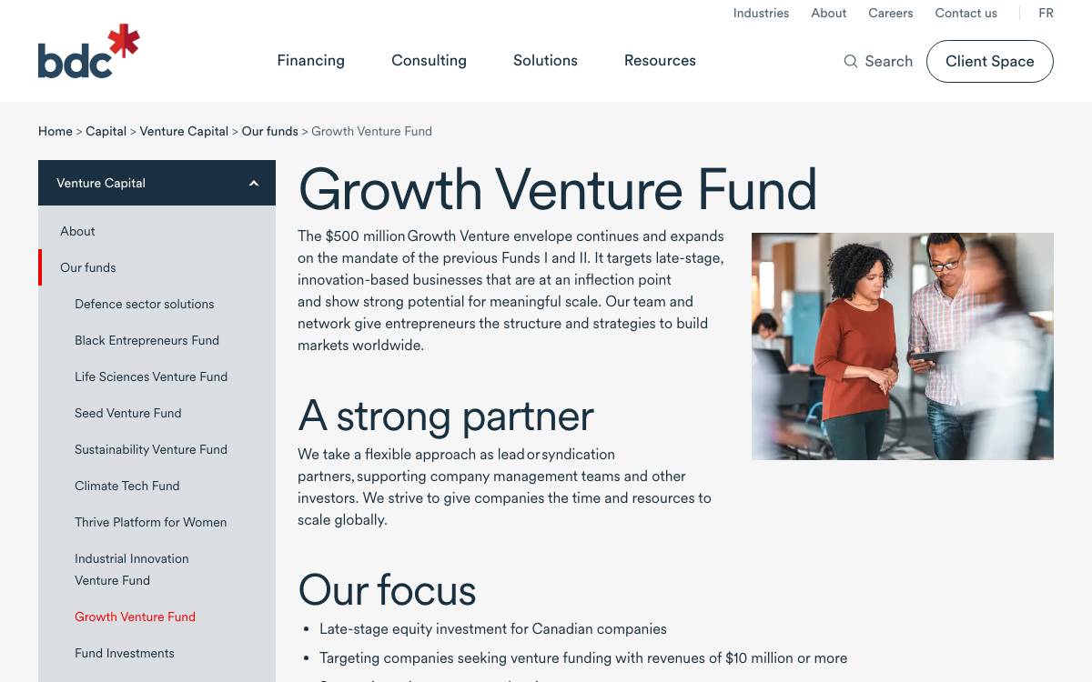 BDC Growth Venture Fund website preview
