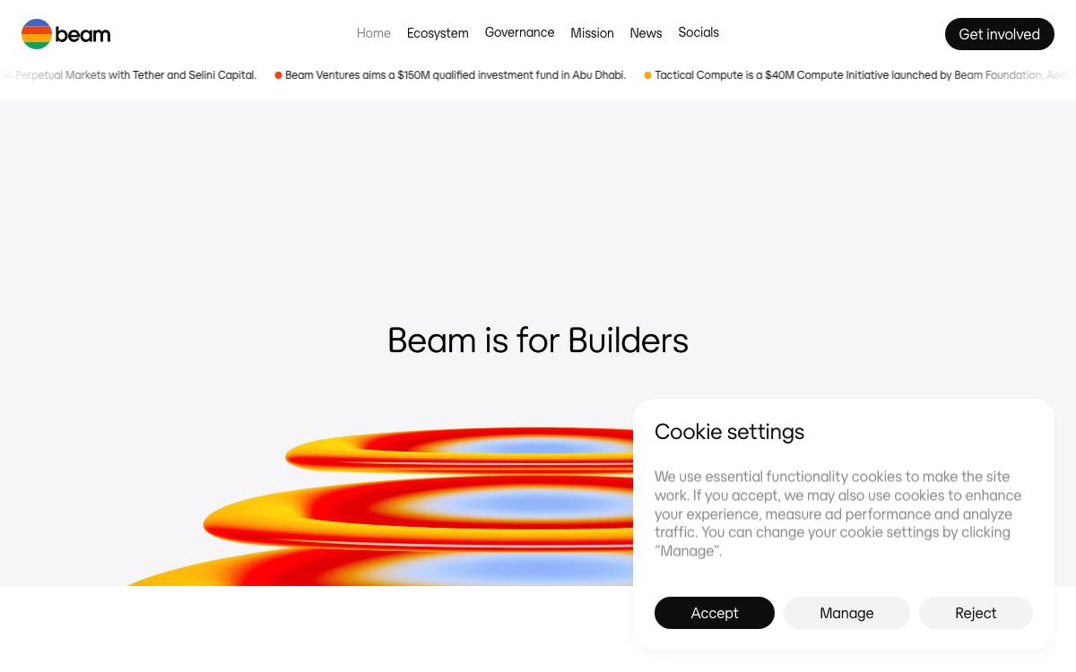 Beam website preview