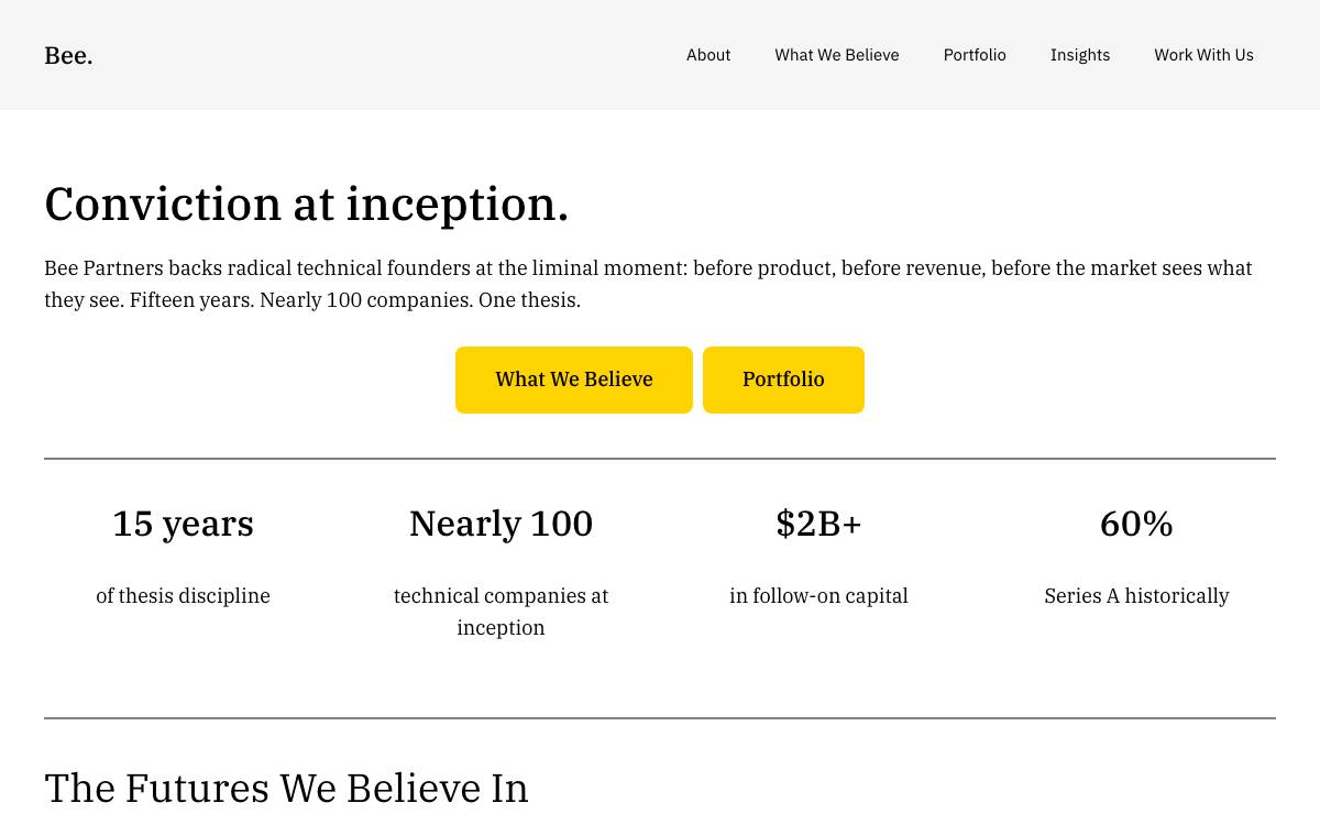 Bee Partners website preview