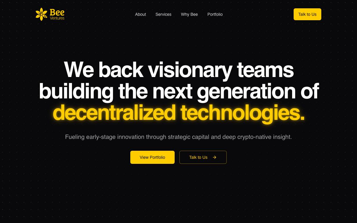 Bee Ventures website preview