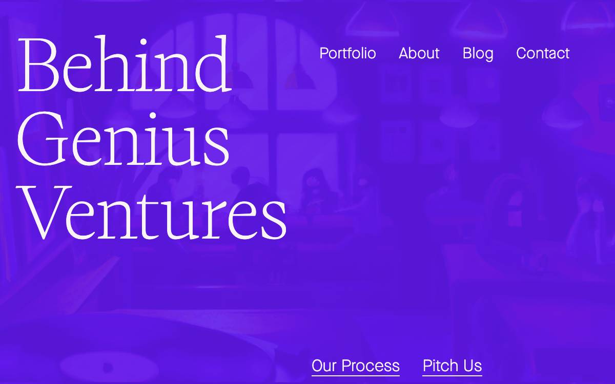 Behind Genius Ventures website preview