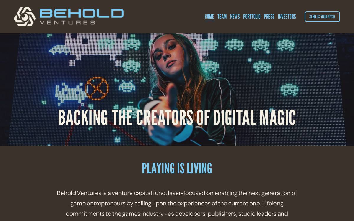 Behold Ventures website preview
