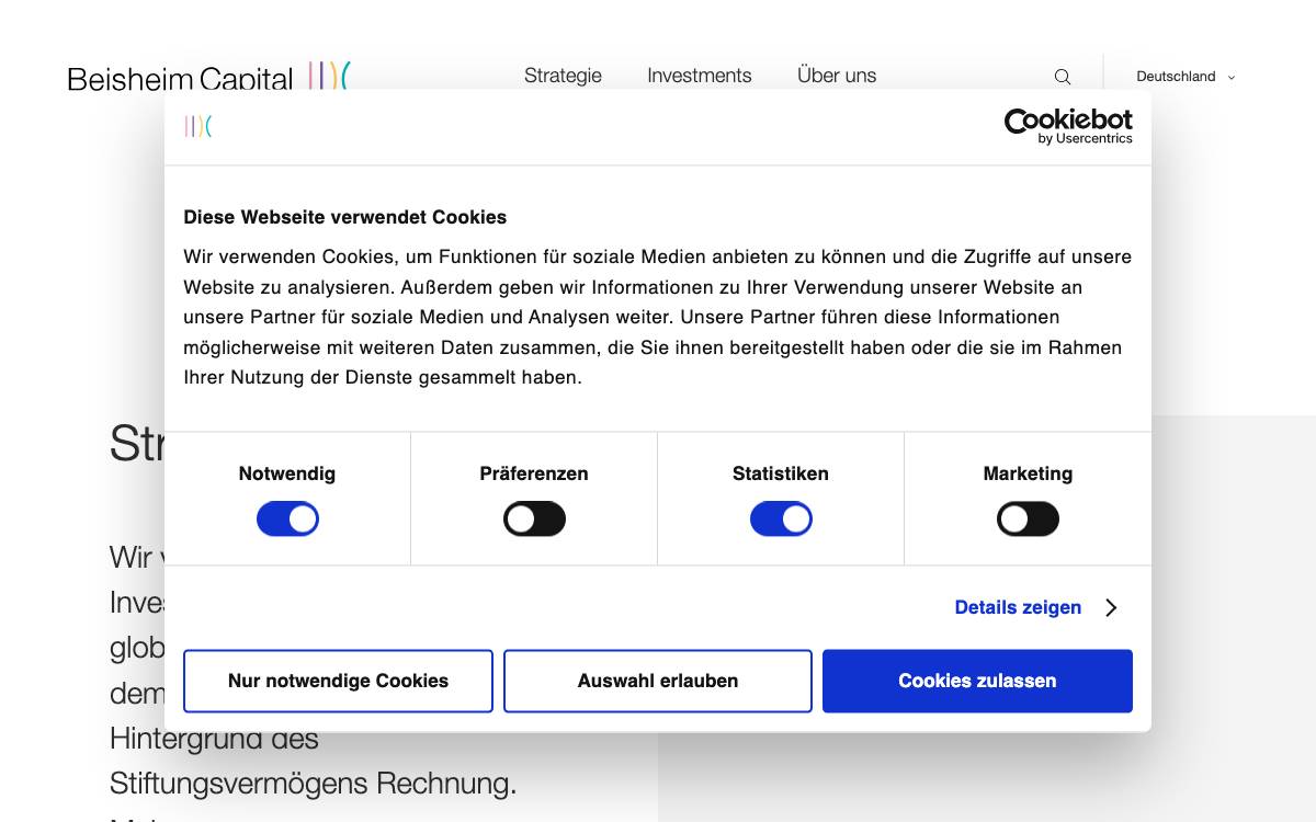 Beisheim Capital GmbH website preview