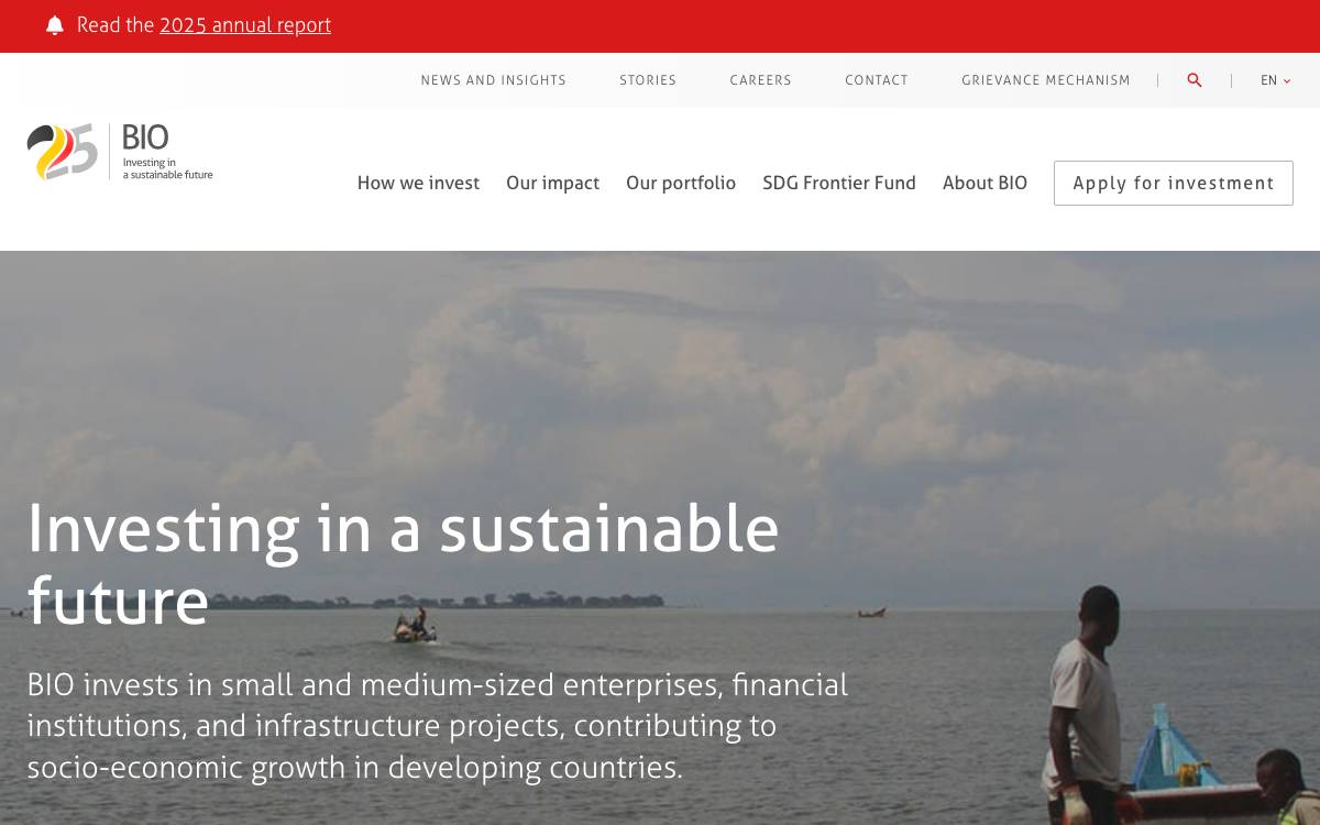 Belgian Investment Company for Developing Countries website preview