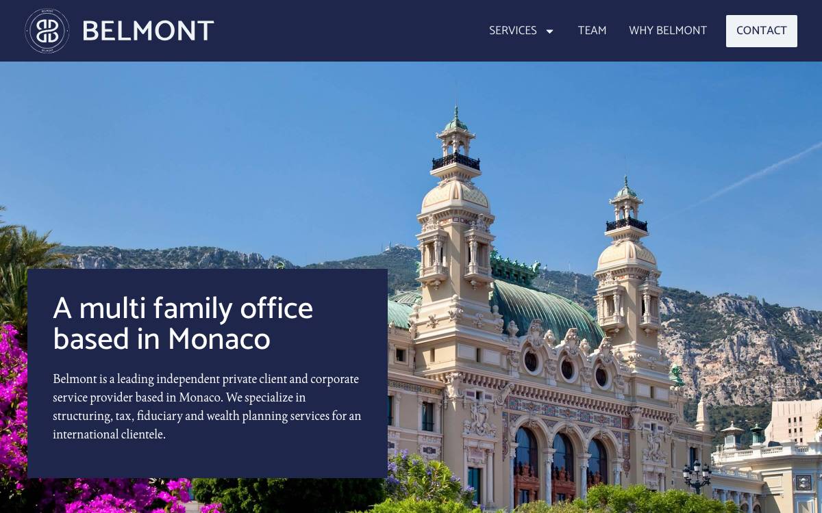 Belmont website preview