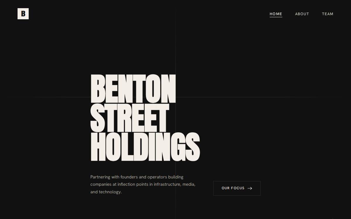 Benton Street Holdings website preview