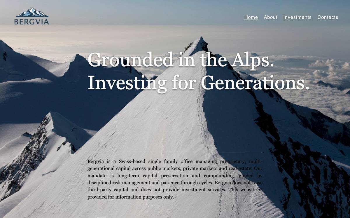 Bergvia Family Office website preview
