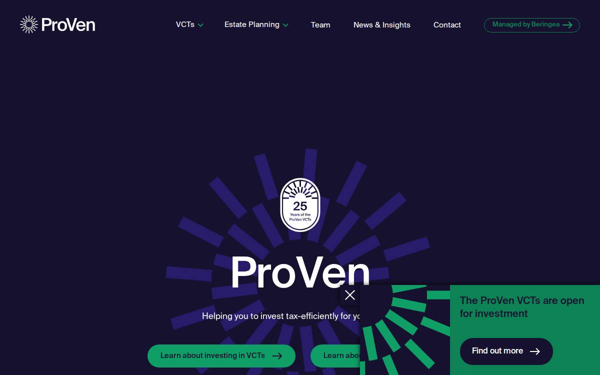 Beringea ProVen VCT website preview