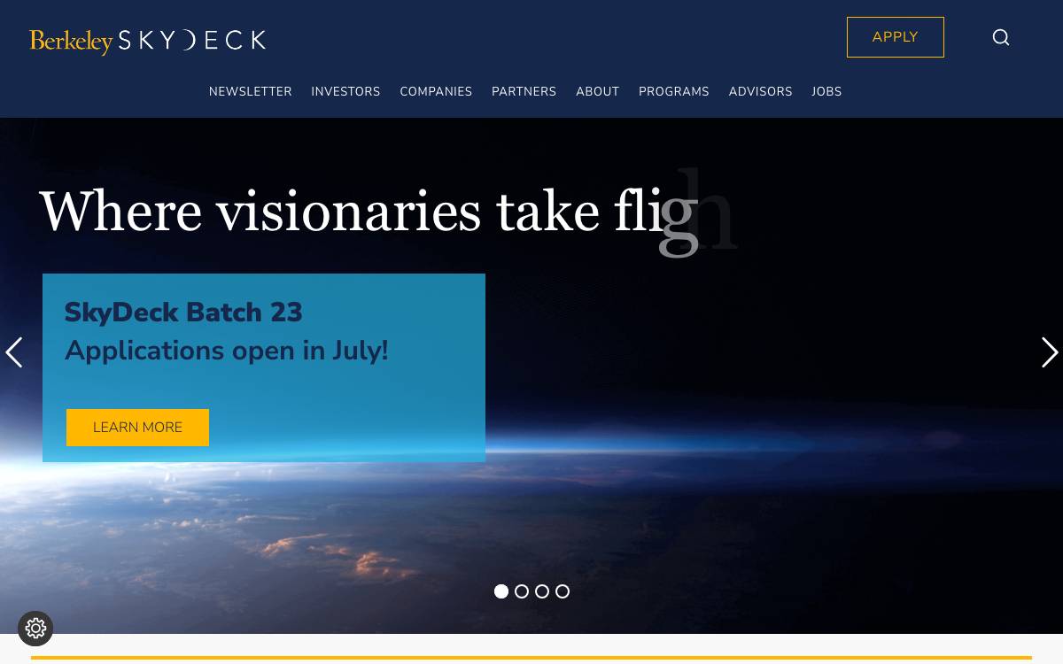 Berkeley SkyDeck Fund website preview