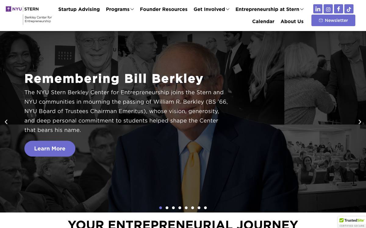 Berkley Center for Entrepreneurship website preview