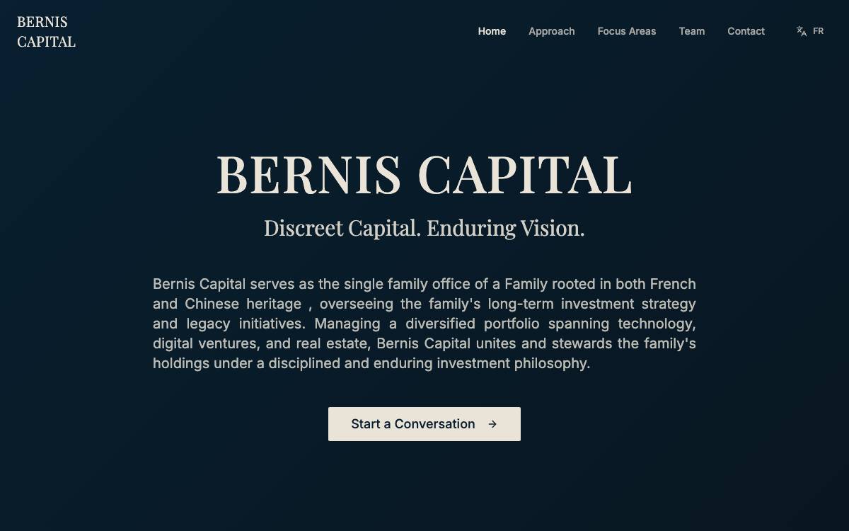 Bernis Capital website preview