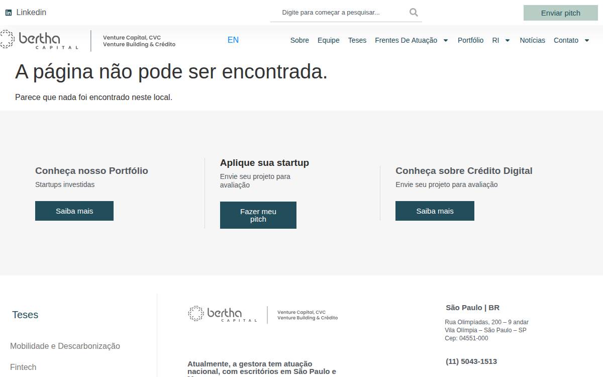 Bertha Capital website preview