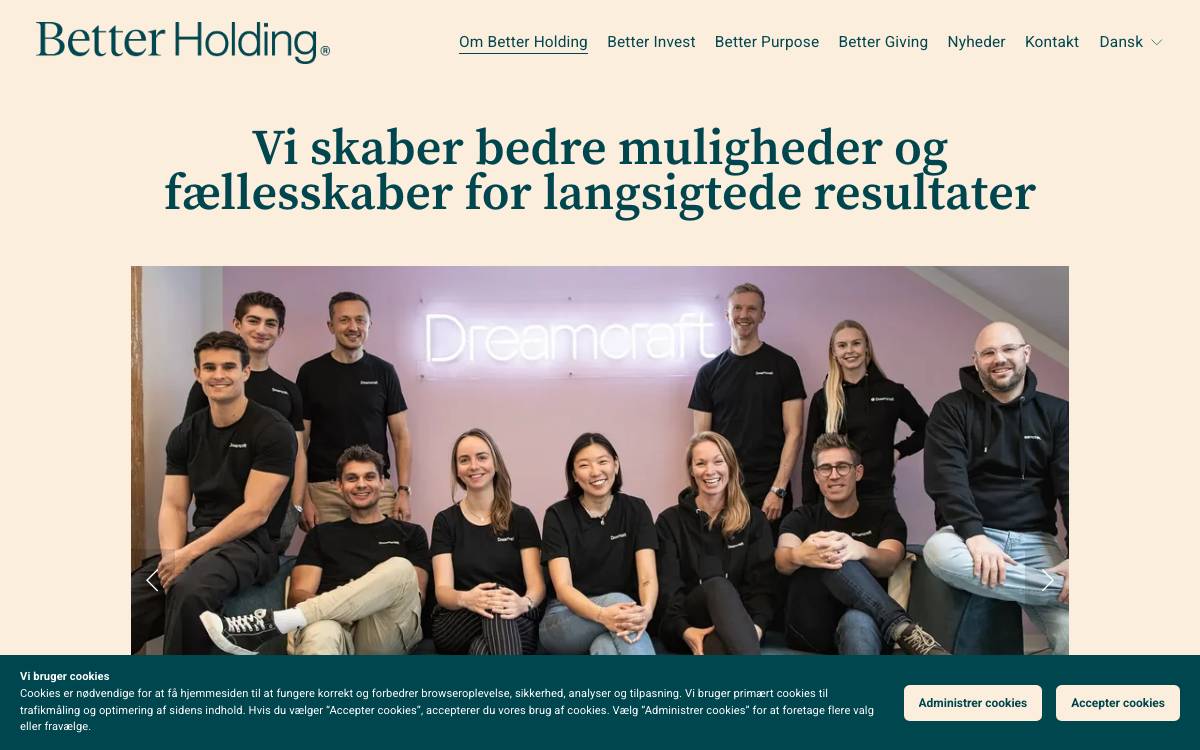Better Holding website preview
