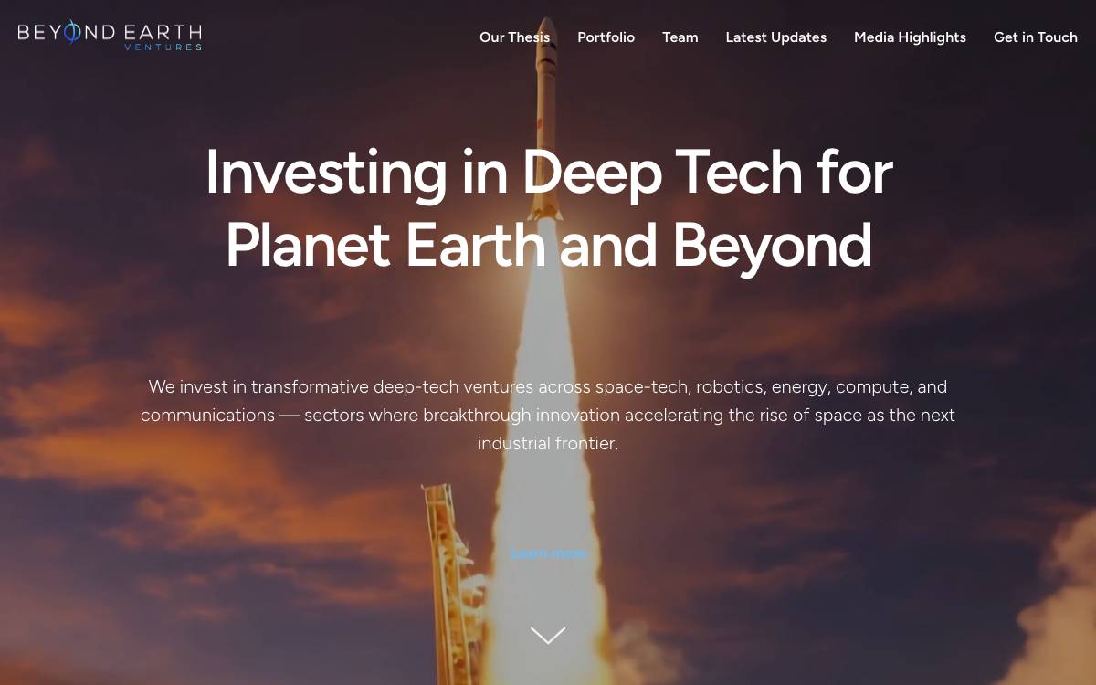 Beyond Earth Ventures website preview