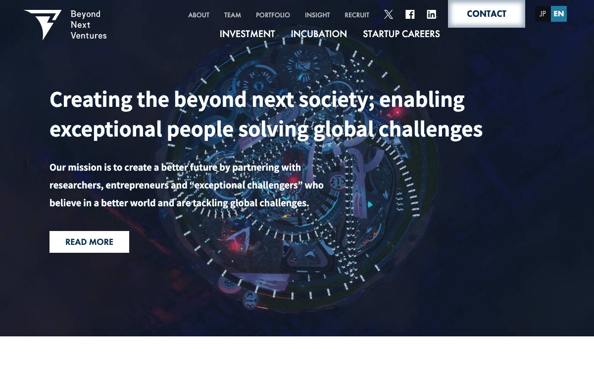 Beyond Next Ventures website preview