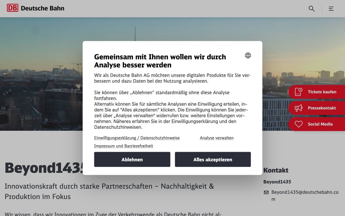 Beyond1435 GmbH website preview