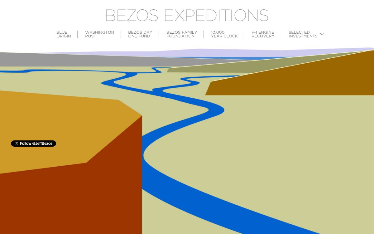 Bezos Expeditions website preview