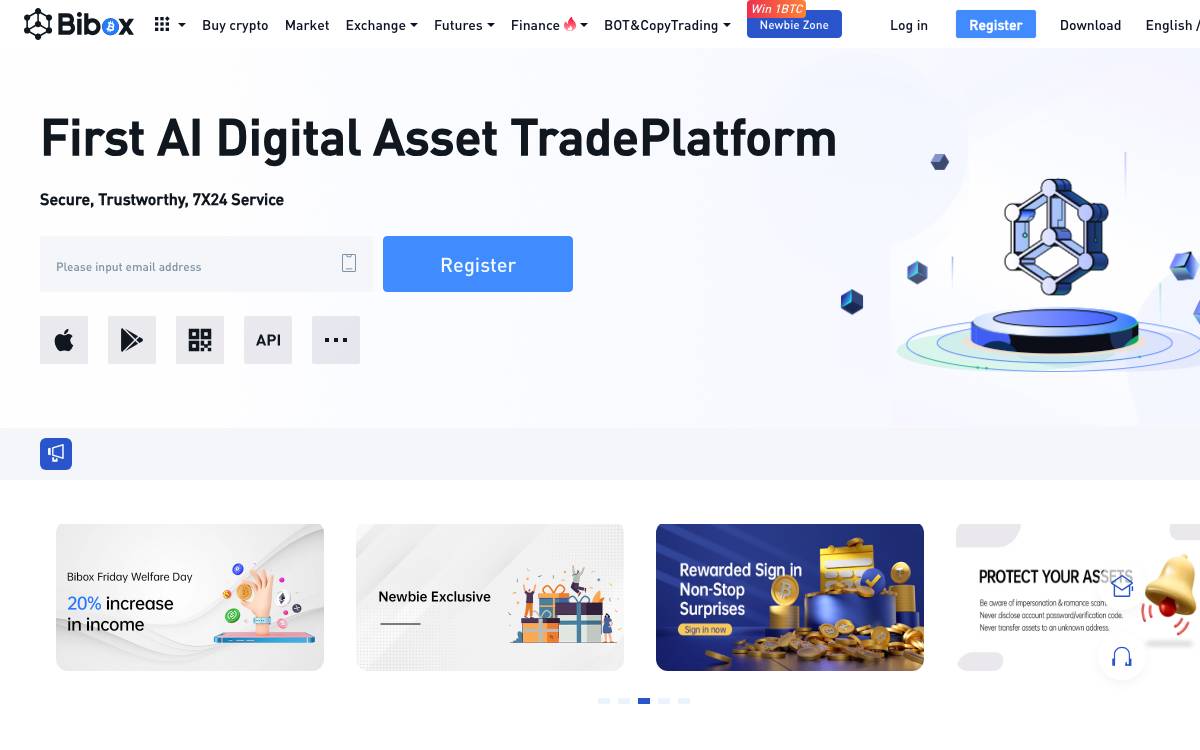 Bibox Exchange website preview