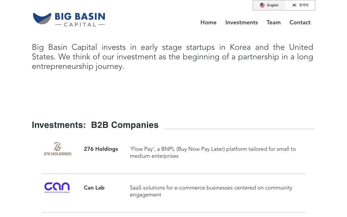 Big Basin Capital website preview