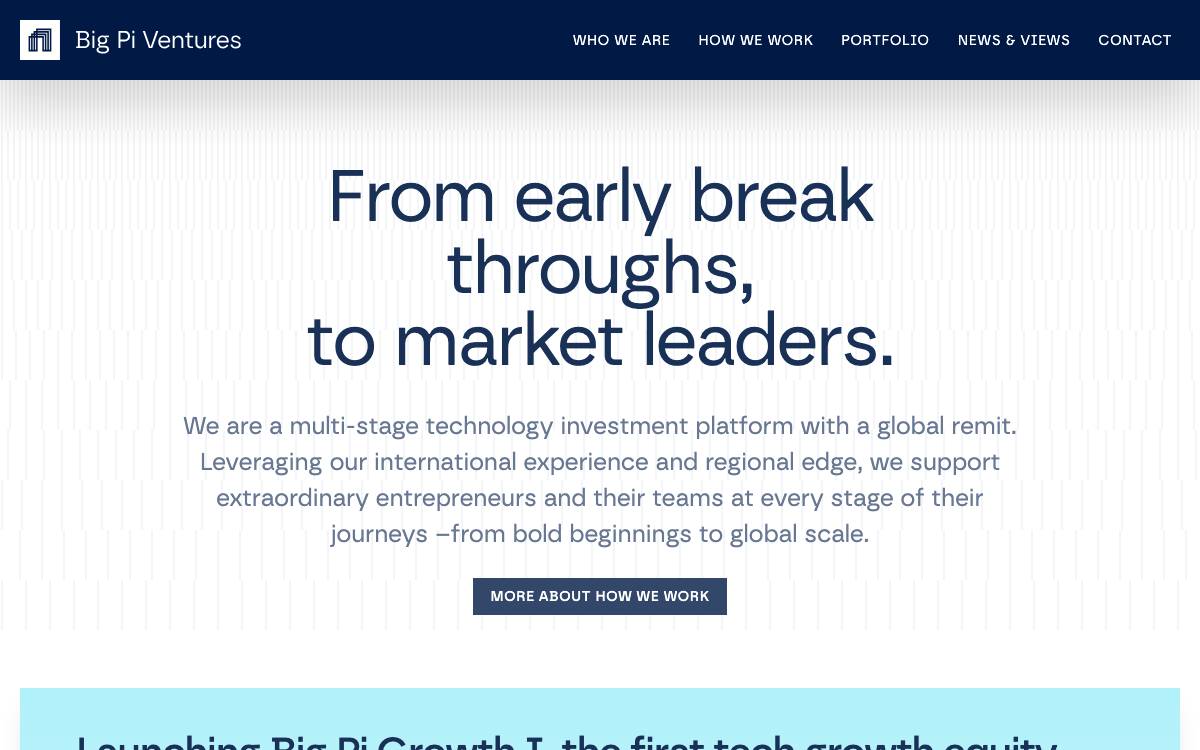 Big Pi Ventures website preview