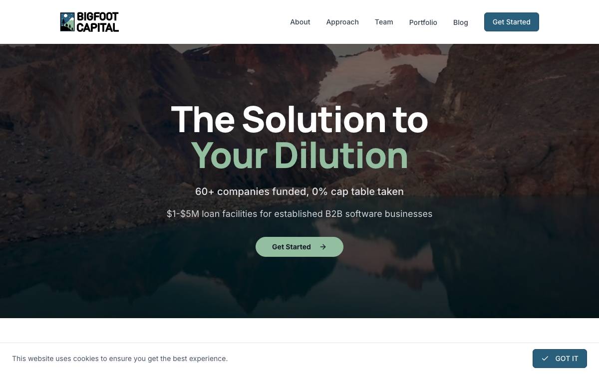 Bigfoot Capital website preview