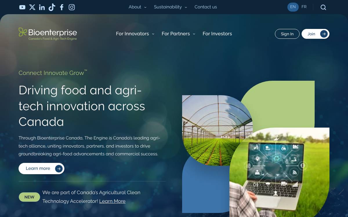 Bioenterprise Canada website preview