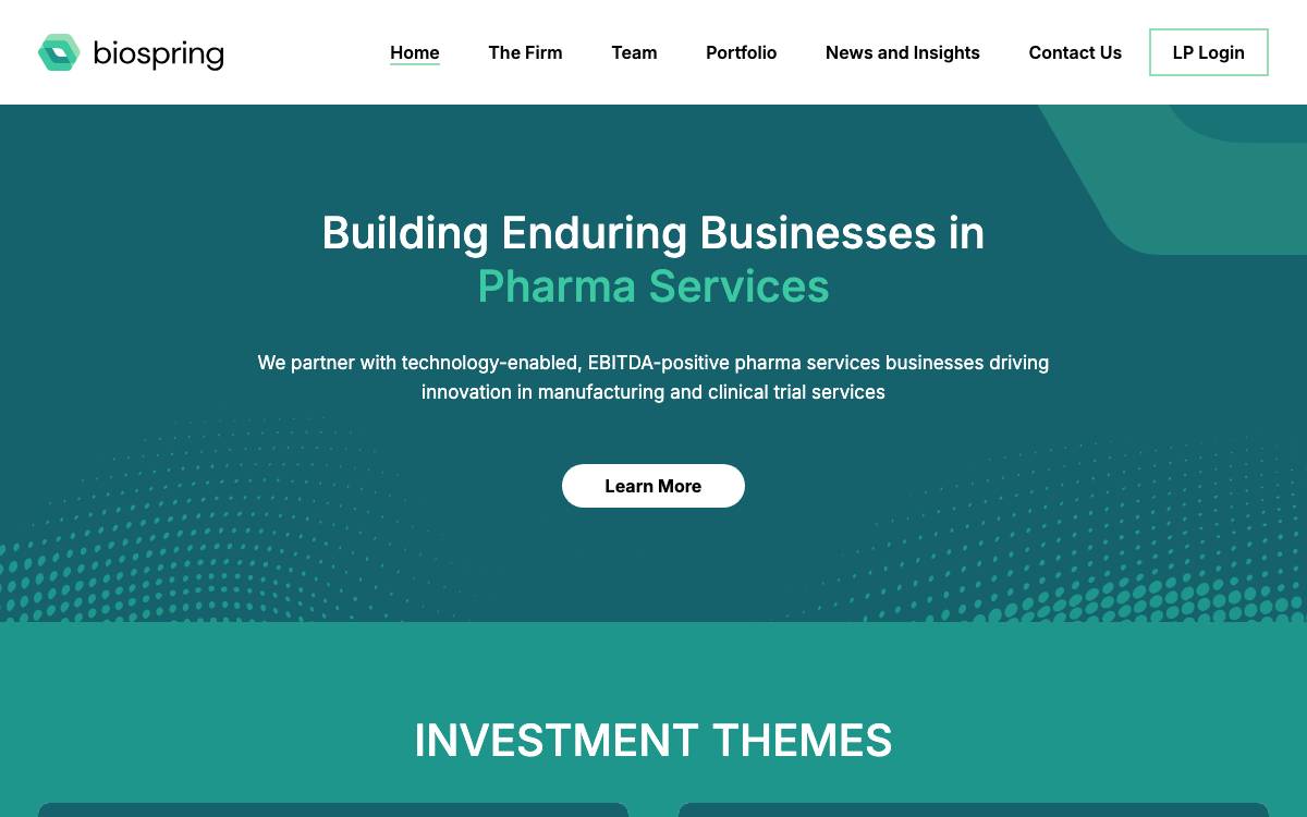 BIOSPRING PARTNERS website preview