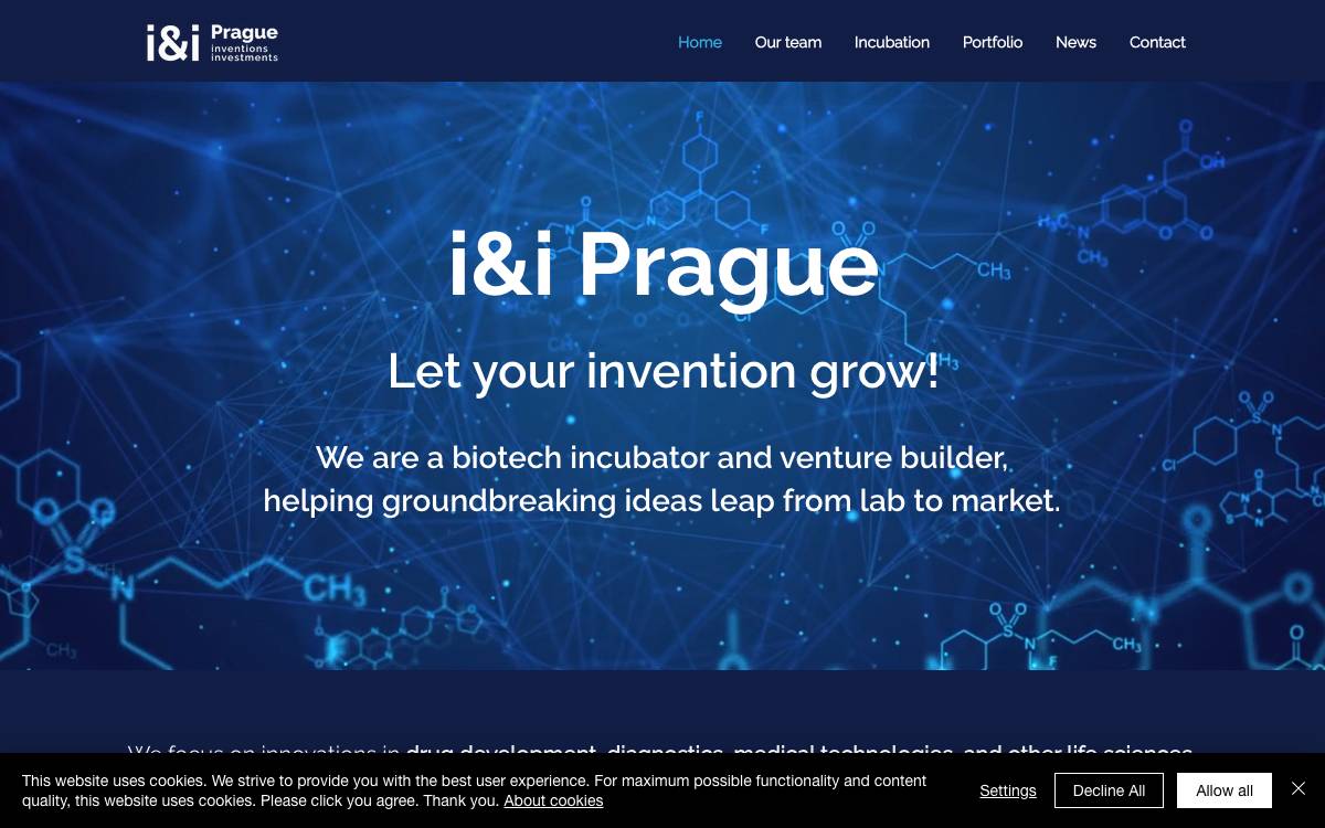 Biotech Investments S.R.O website preview