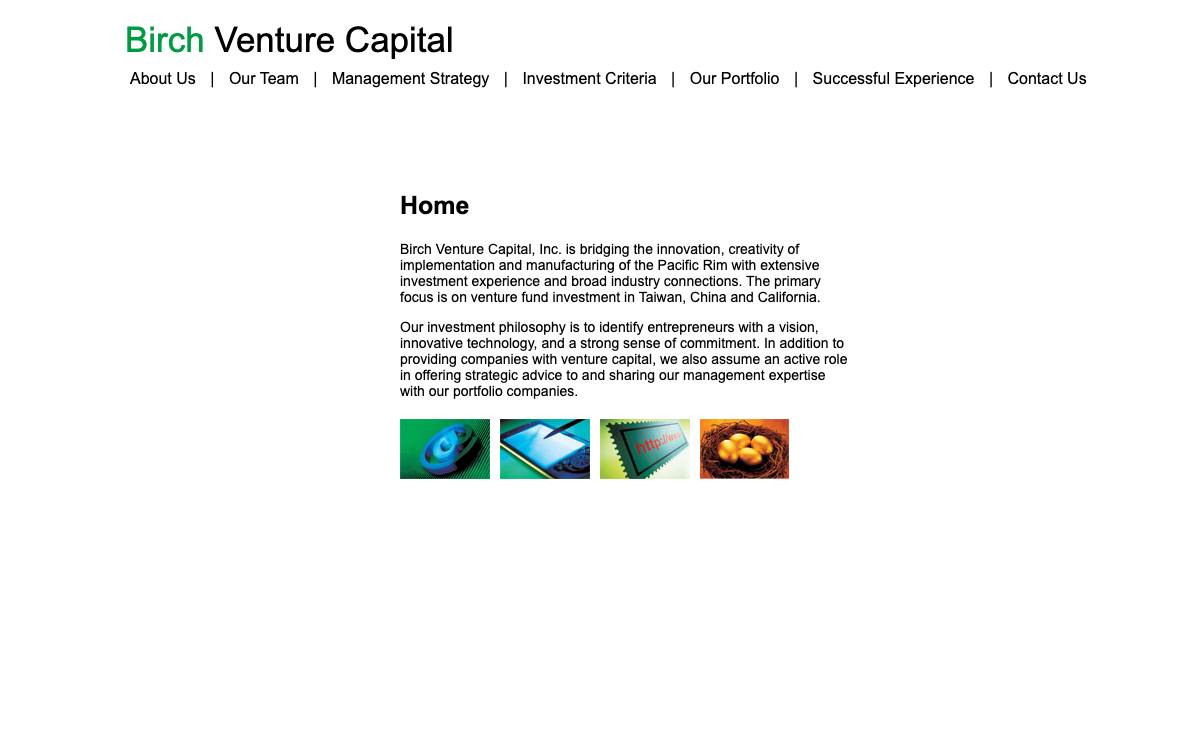 Birch Venture Capital, Inc. website preview