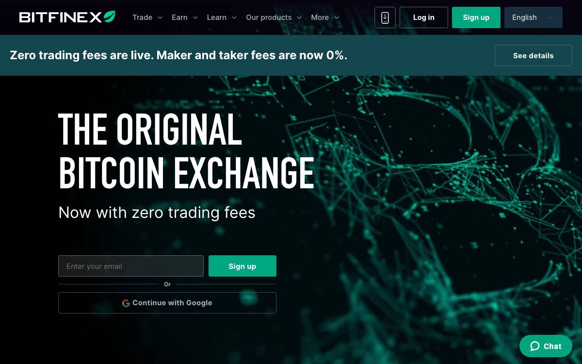 Bitfinex website preview