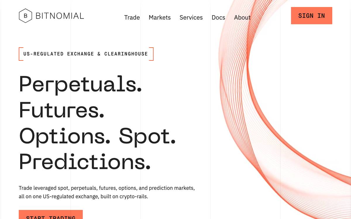 Bitnomial website preview