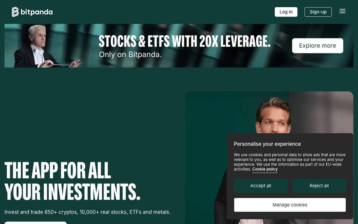 Bitpanda website preview