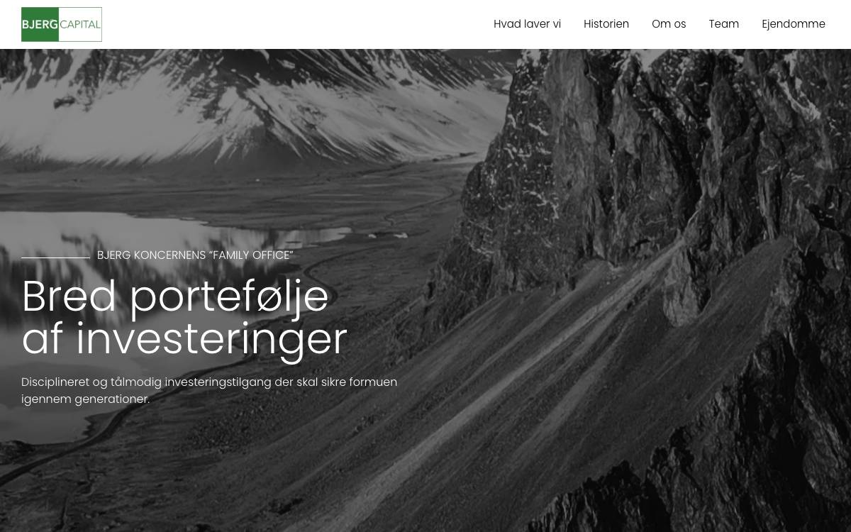 Bjerg Capital website preview