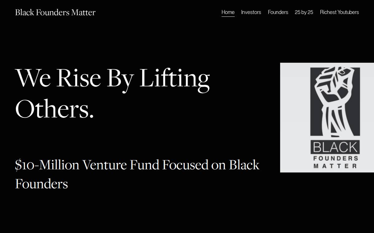 Black Founders Matter website preview
