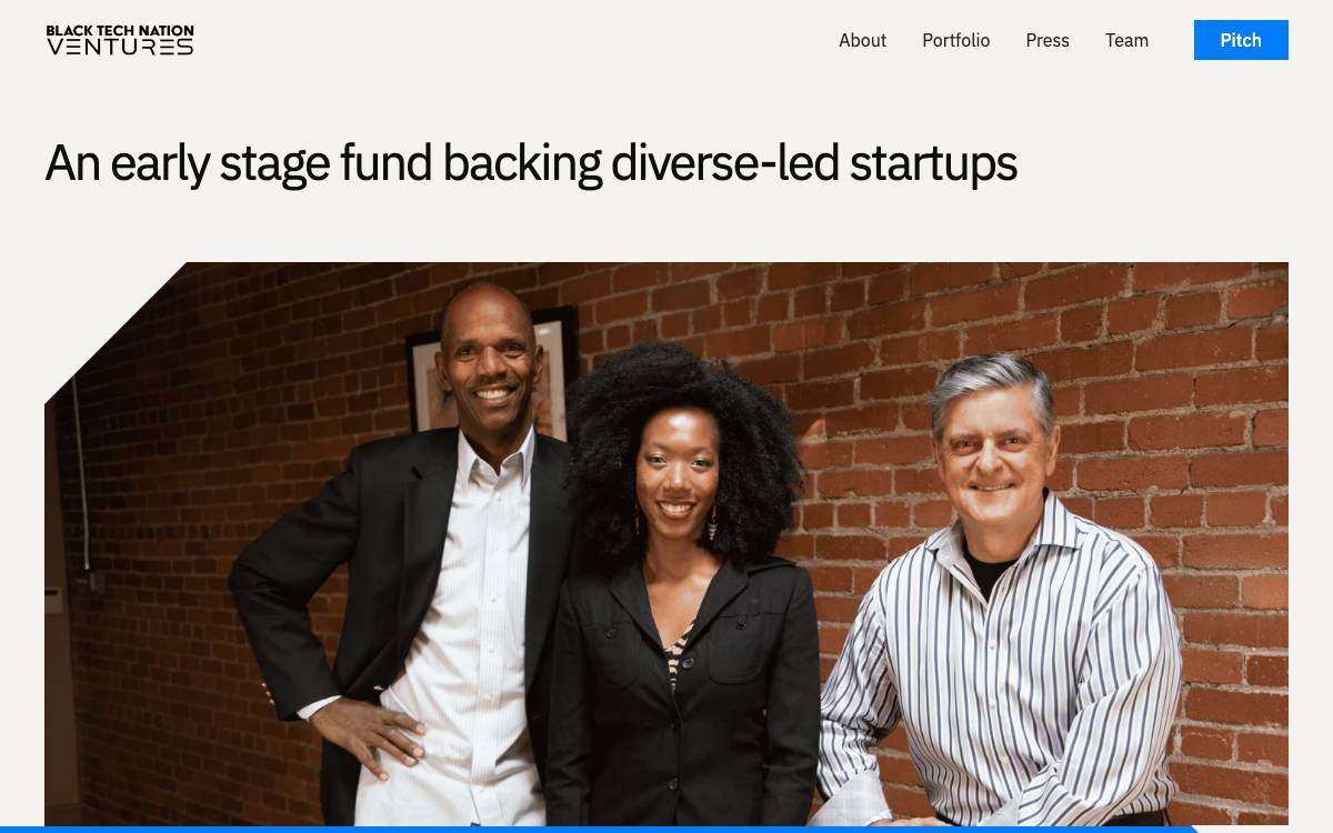 Black Tech Nation Ventures website preview