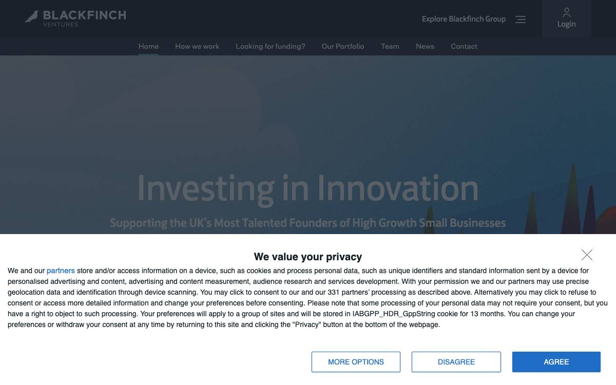 Blackfinch Ventures website preview