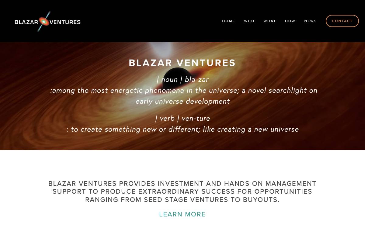 Blazar Ventures, LLC website preview