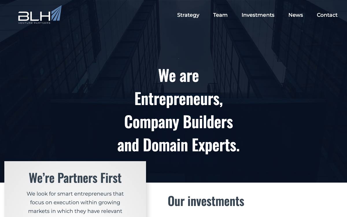 BLH Venture Partners, LLC website preview
