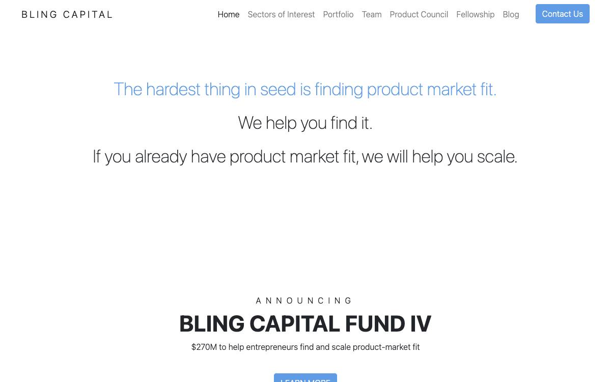 Bling Capital website preview