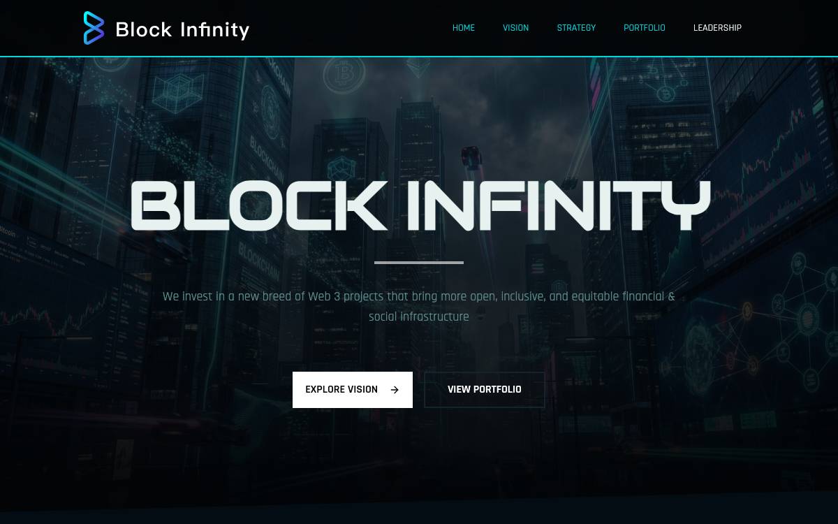 Block Infinity website preview