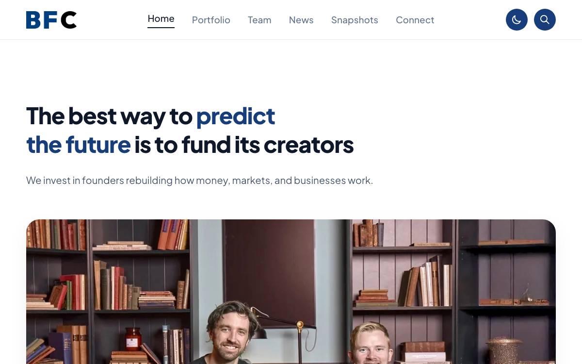 Blockchain Founders Capital website preview