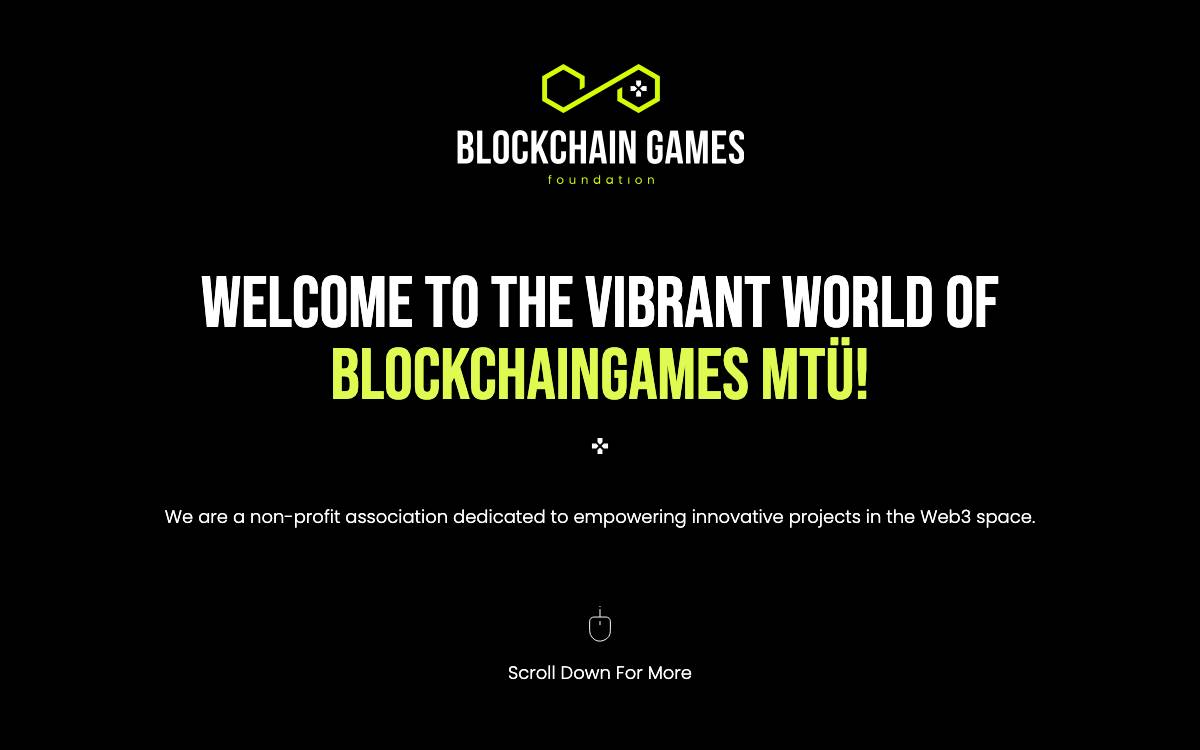 Blockchain games foundation website preview