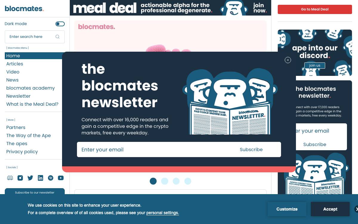 Blocmates website preview