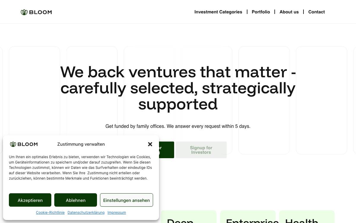 Bloom / Giesen Family Office website preview