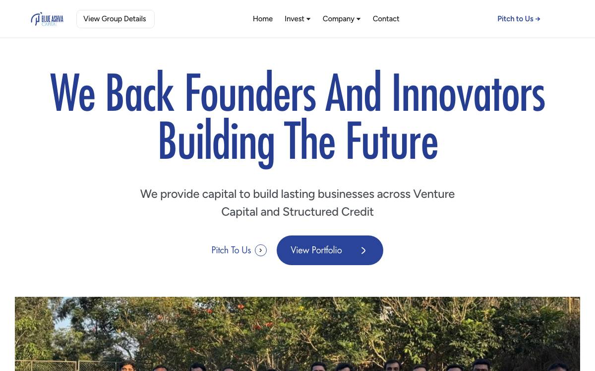 Blue Ashva Capital website preview