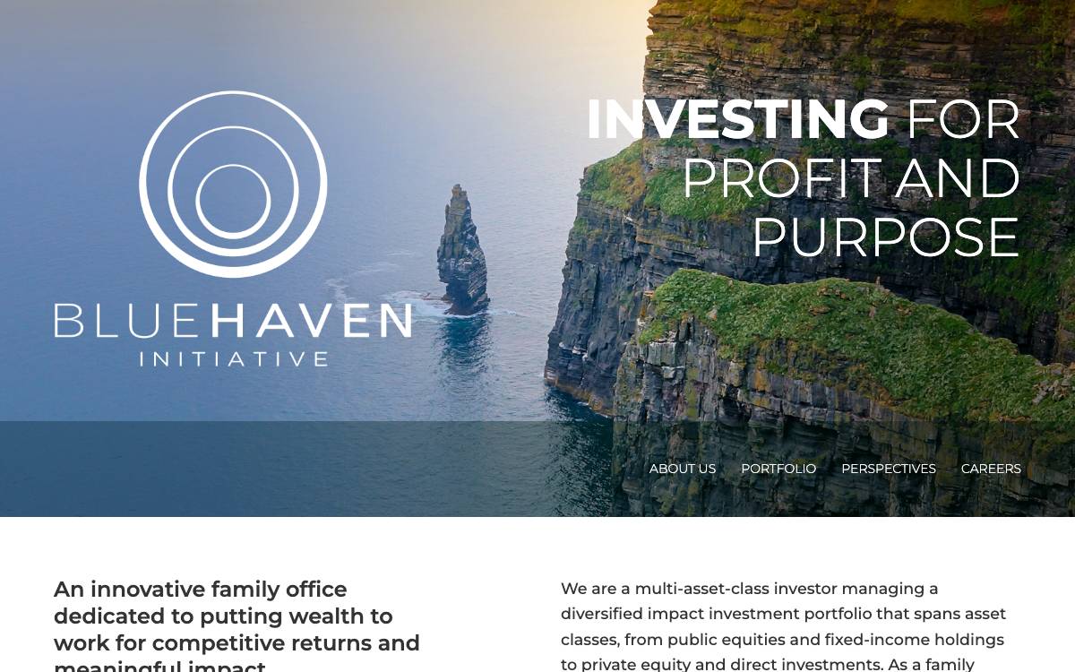 Blue Haven Initiative website preview